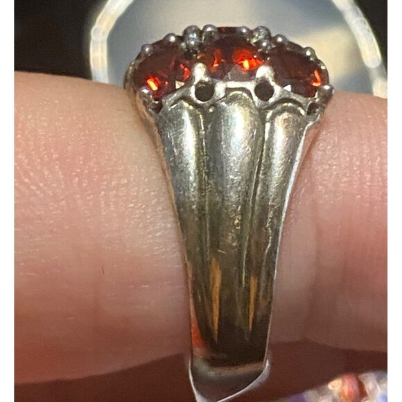Ring Size 7.5 Garnet Sterling Silver 925 Women Semi-Precious Stone - Picture 4 of 12